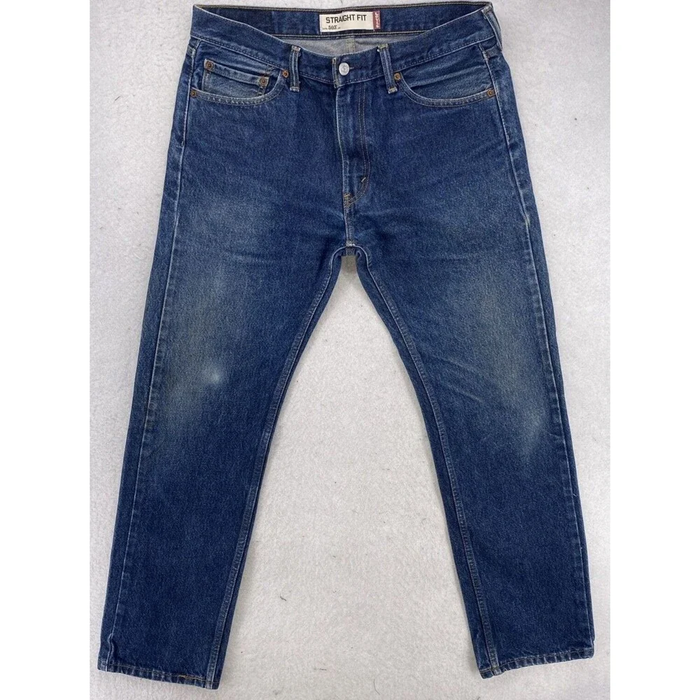 Levi's 505 Straight Fit Jeans Mens 33x32 Medium Wash Blue 100% Cotton Denim